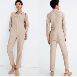 Madewell Garment Dyed Zip Front Coverall in Avalon Pink Jumpsuit Small